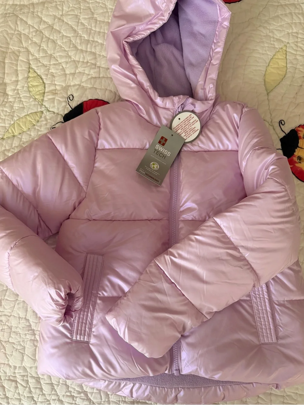 Swiss Tech Padded Jacket for Girls, Size M(7-8)